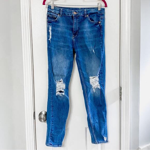 DIVIDED • Distressed Skinny Jeans Medium Wash Denim - Picture 1 of 7